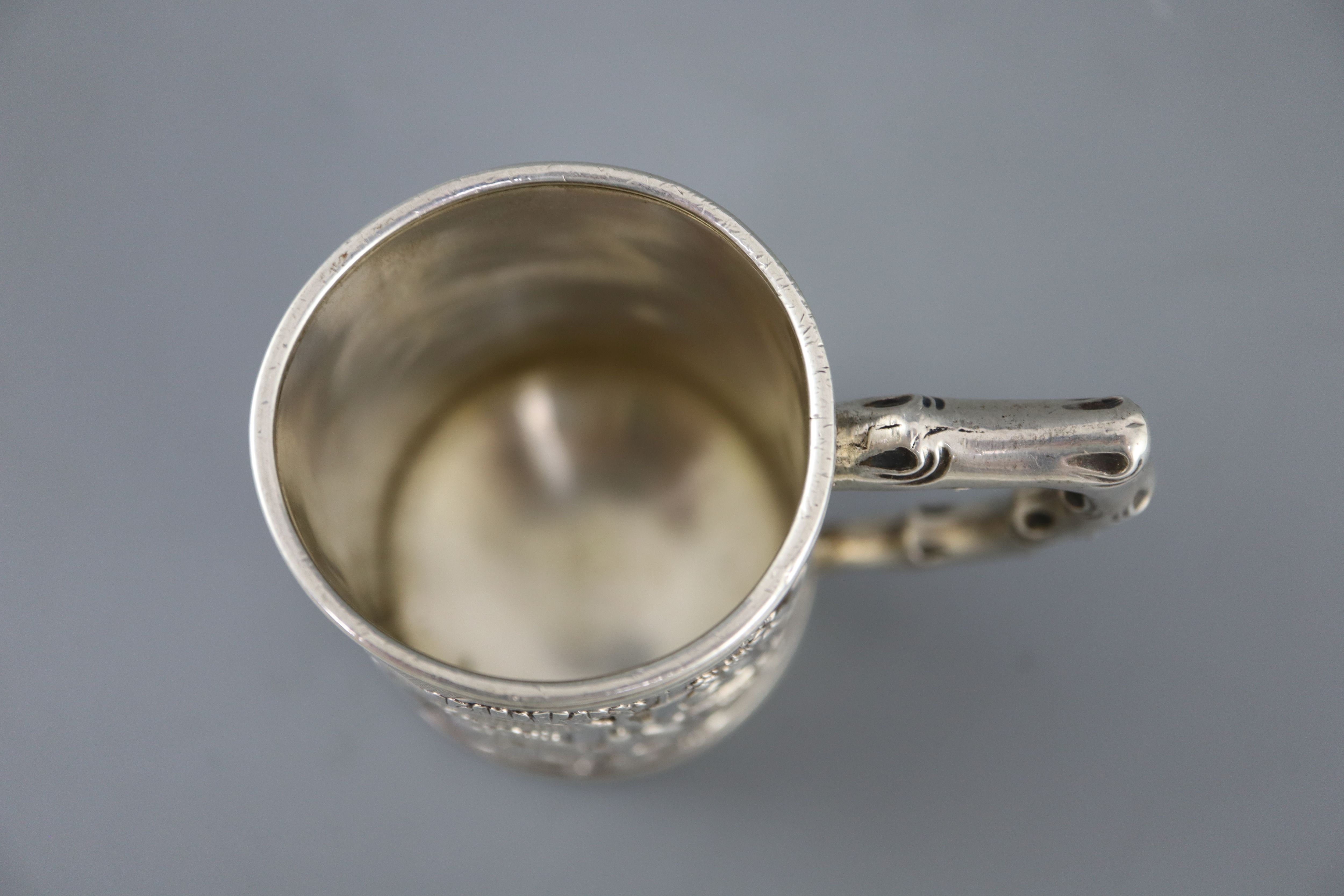 A 19th century Chinese Export silver mug, by Khecheong?,
